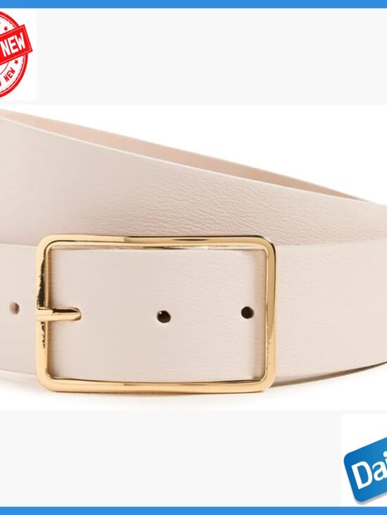 Genuine Leather Belt with Gold Hardware, Size Large, 1.5in Width main image 4